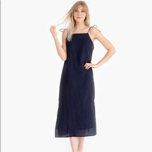Laude The Label Organic Linen Navy Slip Dress